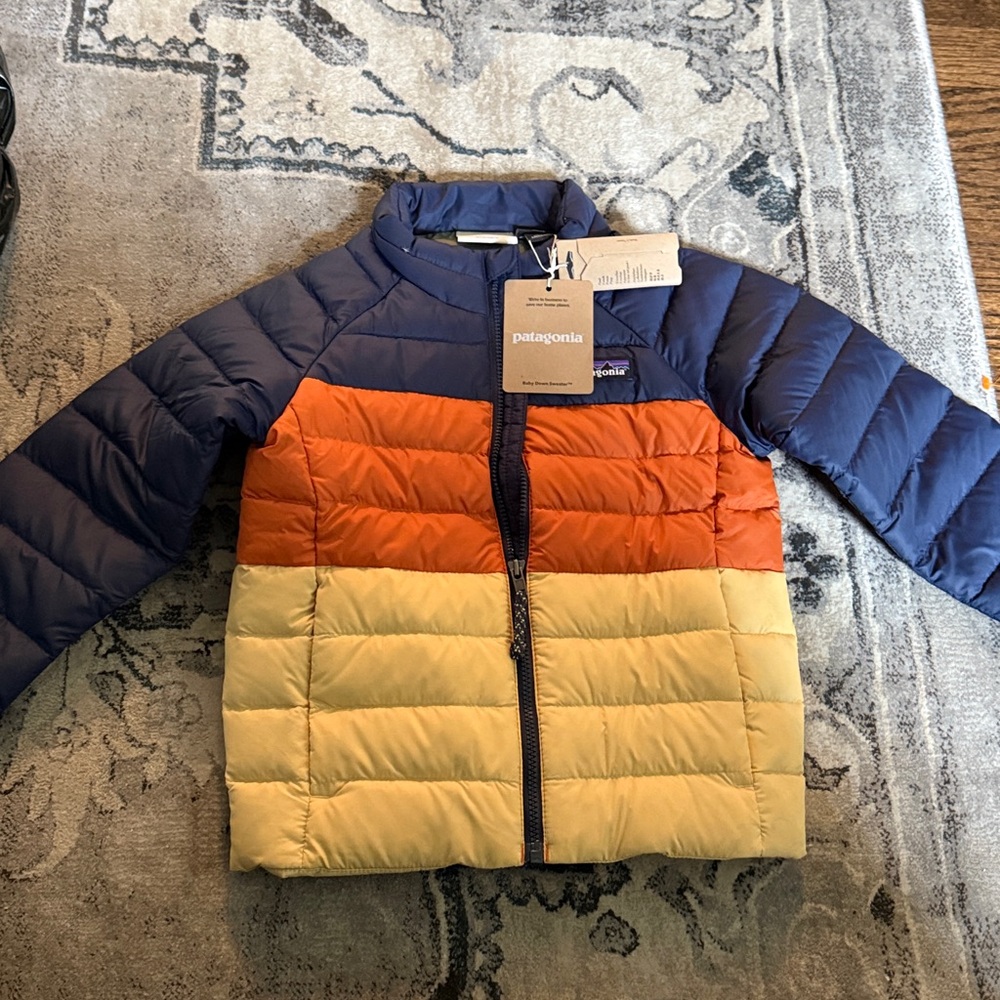 Patagonia Kids' Navy and Orange Puffer Jacket